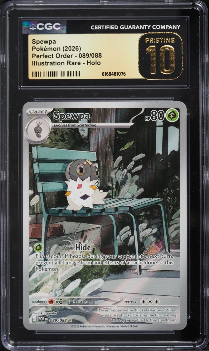2026 Pokemon Mega Evolution Perfect Order IR Spewpa #89 CGC 10 PRISTINE