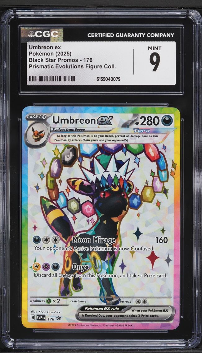 2025 Pokemon SV Promo Prismatic Evolutions Figure Collection Full Art Umbreon EX #176 CGC 9