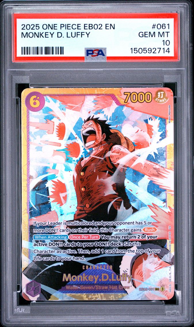 2025 #061 Monkey D. Luffy PSA 10 One Piece EB02-Extra Booster -Anime 25th Collection-