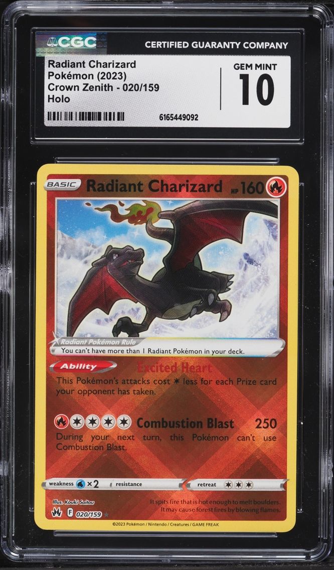 2023 #20 Radiant Charizard CGC 10 Pokemon Sword & Shield Crown Zenith Holo
