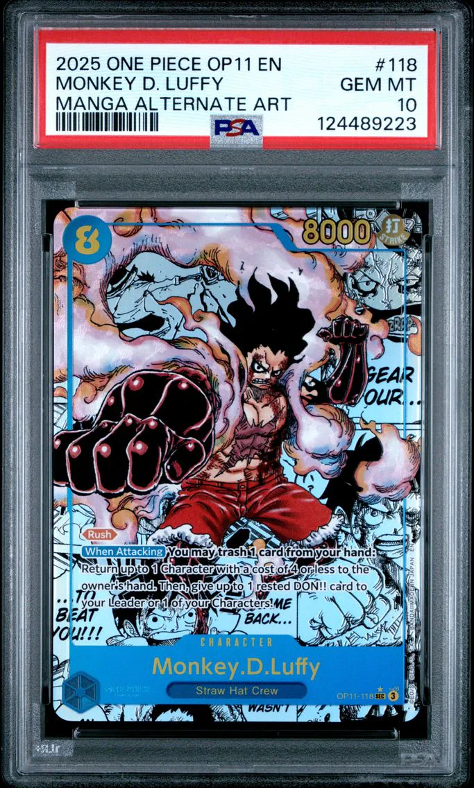 2025 #118 Monkey D. Luffy PSA 10 One Piece OP11-A Fist of Divine Speed Pokemon