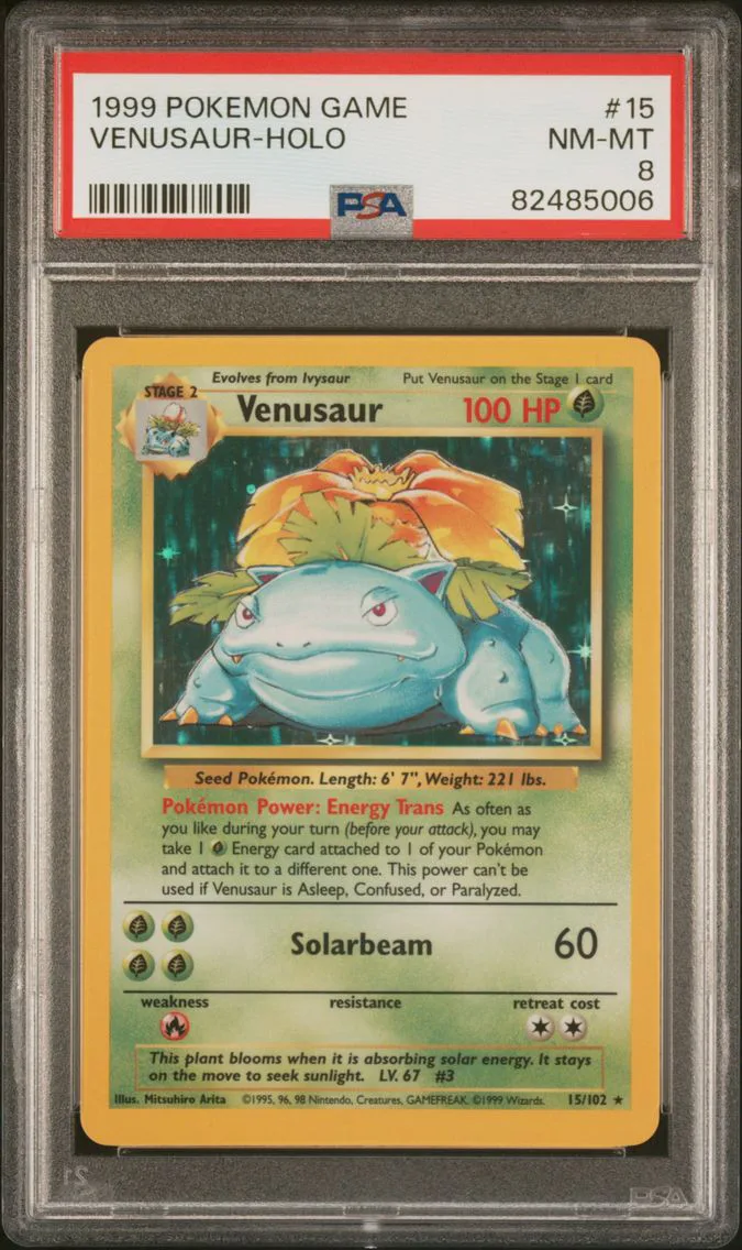 1999 #15 Venusaur-Holo PSA 8 Game