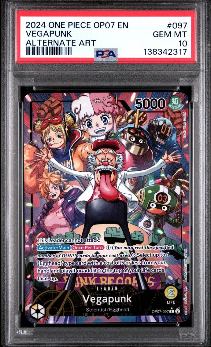 2024 #097 Vegapunk PSA 10 One Piece OP07-500 Years in the Future