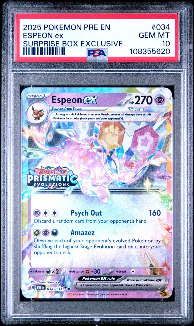 2025 #034 Espeon EX PSA 10 Pre EN-Prismatic Evolutions