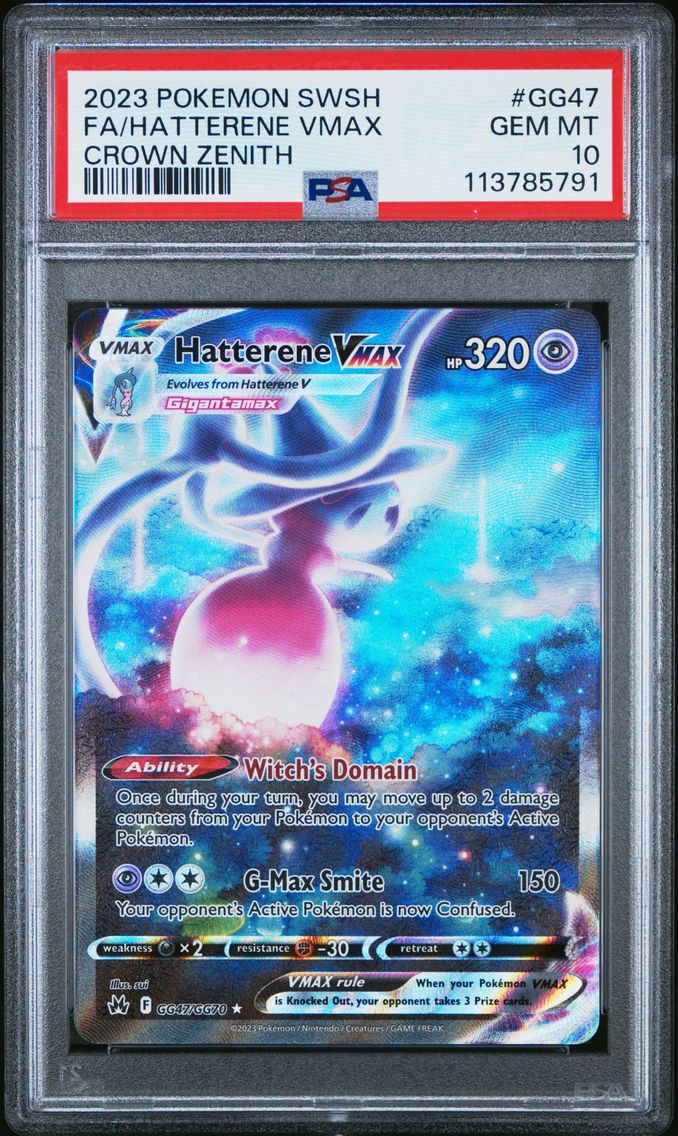 2023 #GG47 Full Art/Hatterene Vmax PSA 10 Sword and Shield Crown Zenith