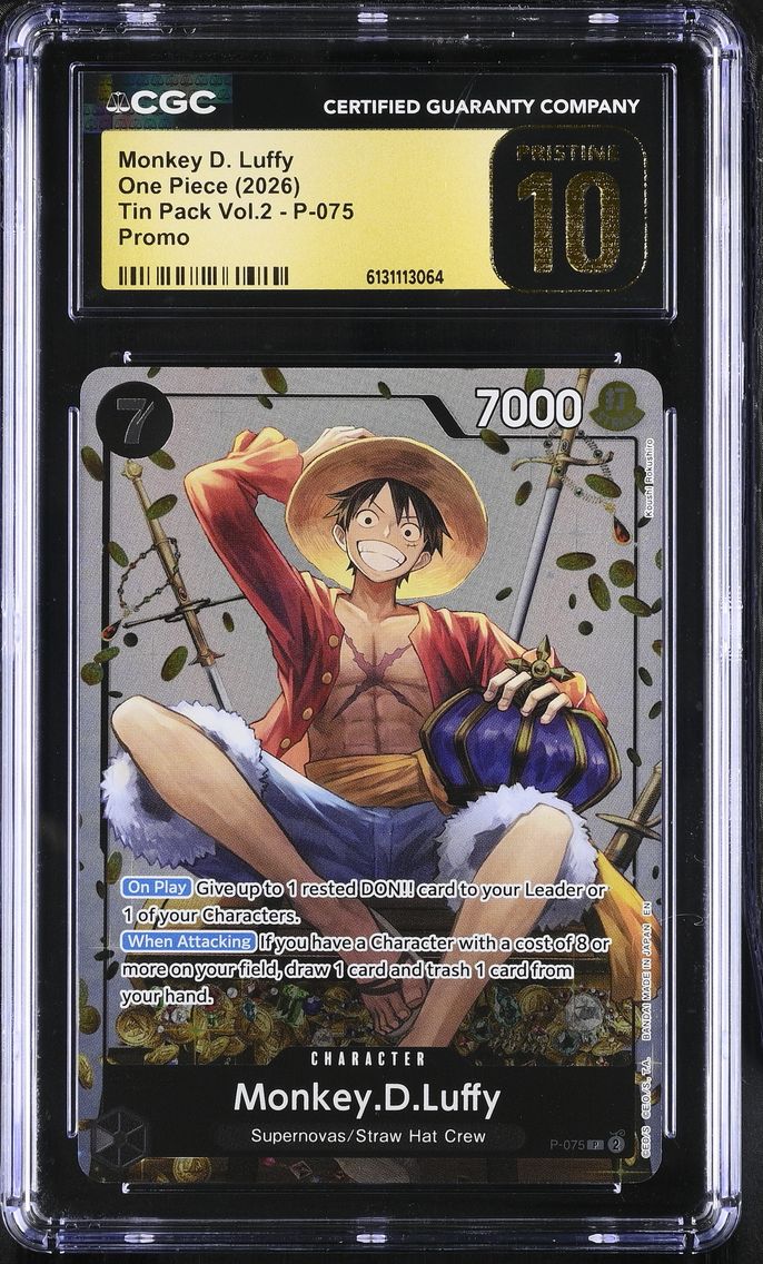 2026 #P-075 Monkey D. Luffy CGC 10 Pristine Tin Pack Vol.2 (Coins In BG) - English