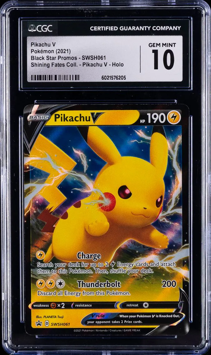 2021 #061 Pikachu V CGC 10 Swsh Black Star Promo Pokemon