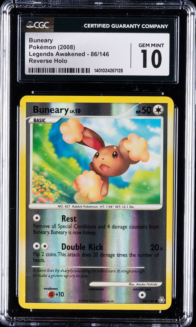 2008 #86 Buneary CGC 10 Gem Mint Pokemon | Legends Awakened,  Reverse Holo