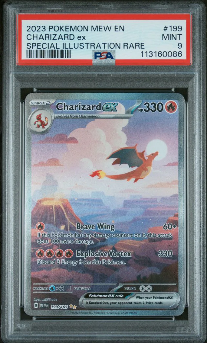 2023 #199 Charizard EX PSA 9 Mew EN-151 Pokemon
