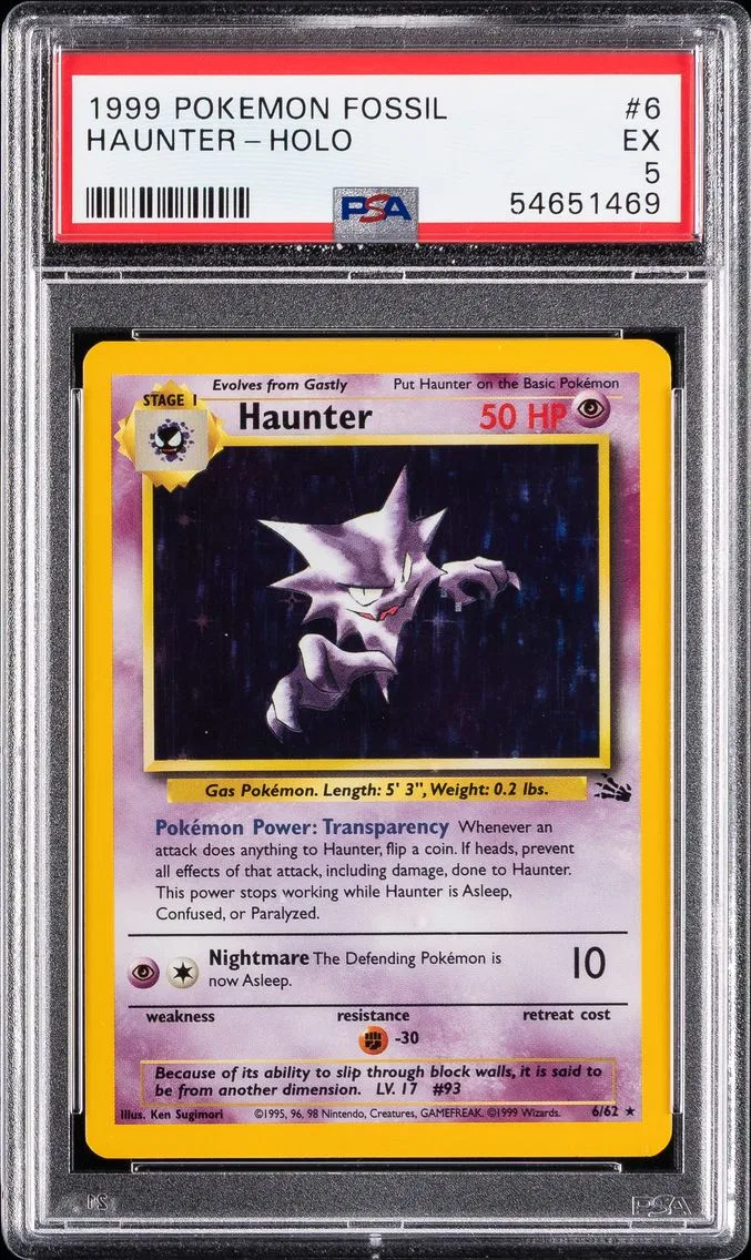 1999 #6 Haunter-Holo PSA 5 Fossil Pokemon