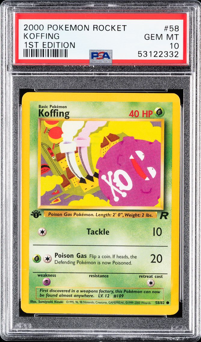 2000 #58 Koffing 1st Edition PSA 10 Rocket Pokemon