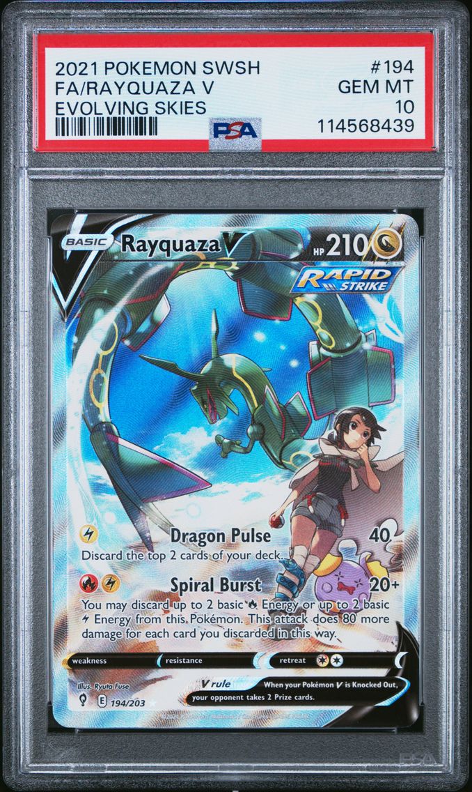 2021 #194 Full Art/Rayquaza V PSA 10 Sword & Shield Evolving Skies