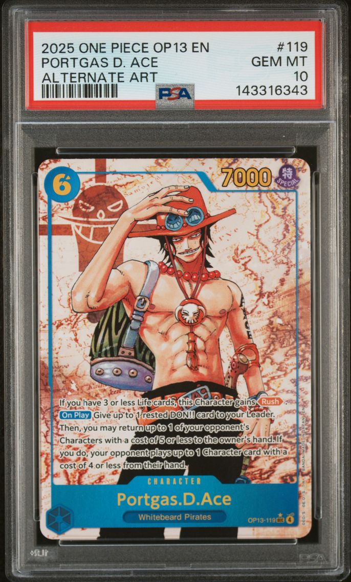 2025 #119 Portgas D. Ace PSA 10 One Piece OP13-Carrying on His Will