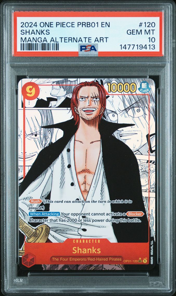 2024 #120 Shanks PSA 10 PRB01-Premium Booster - Card the Best- One Piece