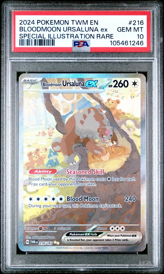 2024 #216 Bloodmoon Ursaluna EX PSA 10 Twm EN-Twilight Masquerade Pokemon
