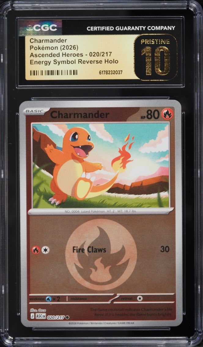 2026 Pokemon Mega Evolution Ascended Heroes Energy Symbol Reverse Holo Charmander #020 CGC 10