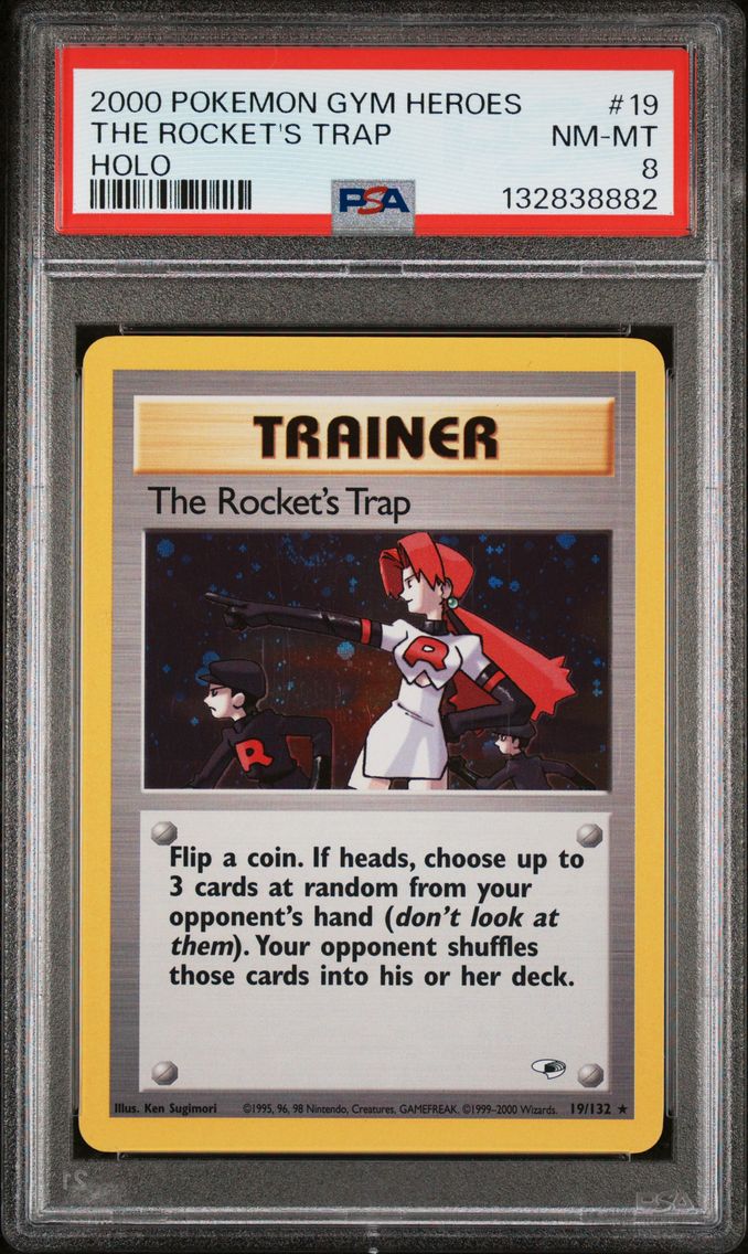 2000 #19 The Rocket's Trap-Holo PSA 8 Gym Heroes