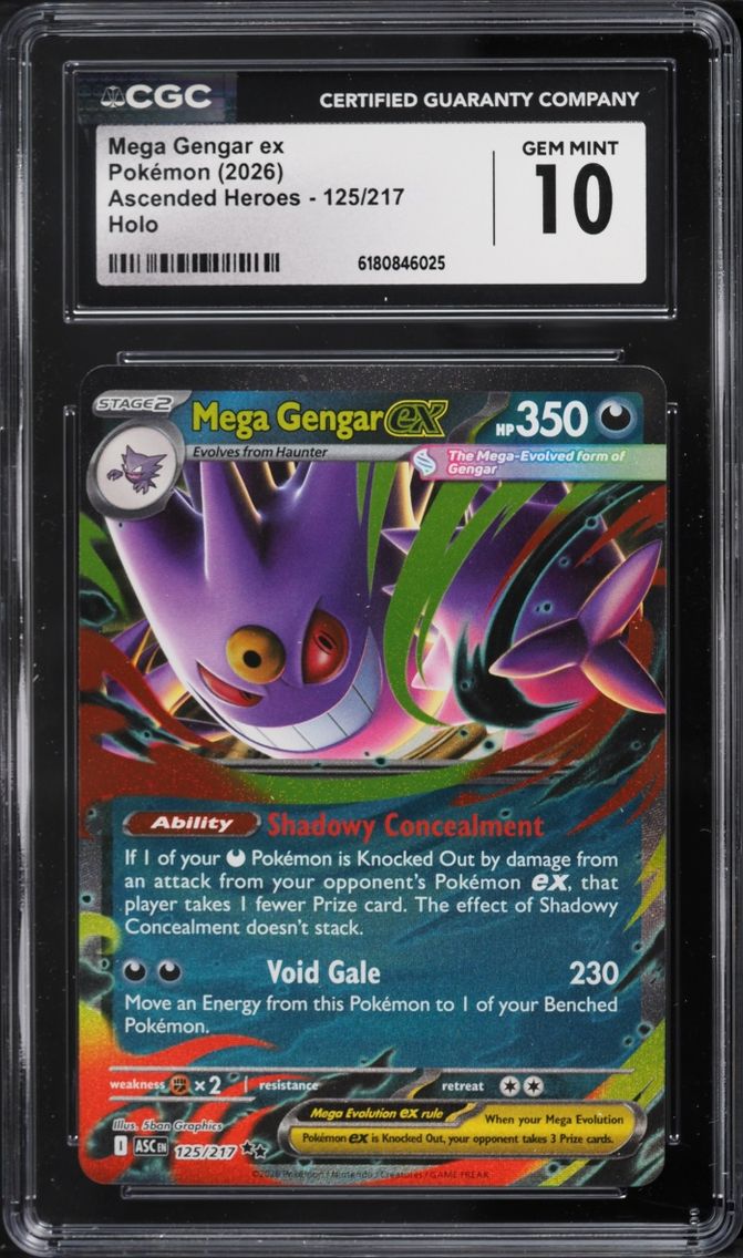 2026 Pokemon Mega Evolution Ascended Heroes Holo Mega Gengar EX #125 CGC 10 GEM MINT