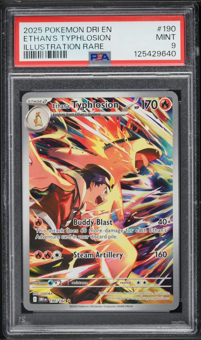 2025 #190 Ethan's Typhlosion PSA 9 Dri EN-Destined Rivals Pokemon