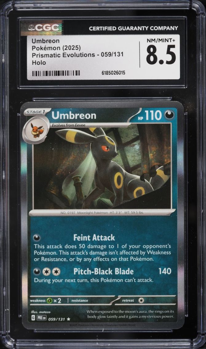 2025 #59 Umbreon CGC 8.5 Pokemon Scarlet & Violet Prismatic Evolutions Holo