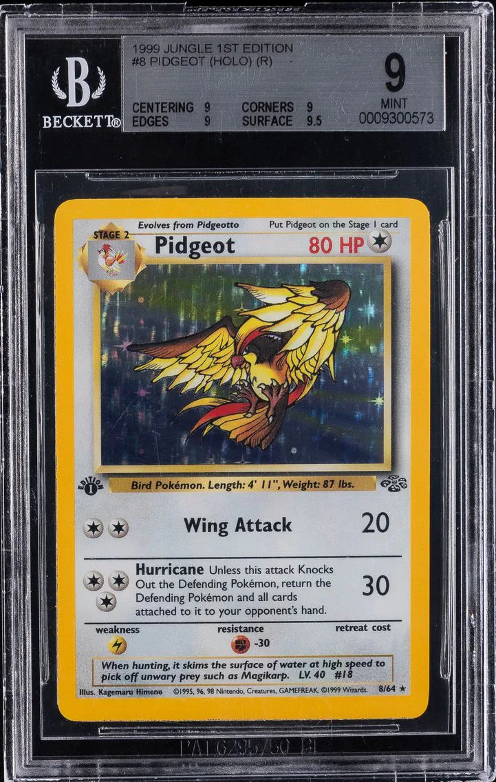 1999 #8 Pidgeot-Holo 1st Edition BGS 9 Jungle Pokemon
