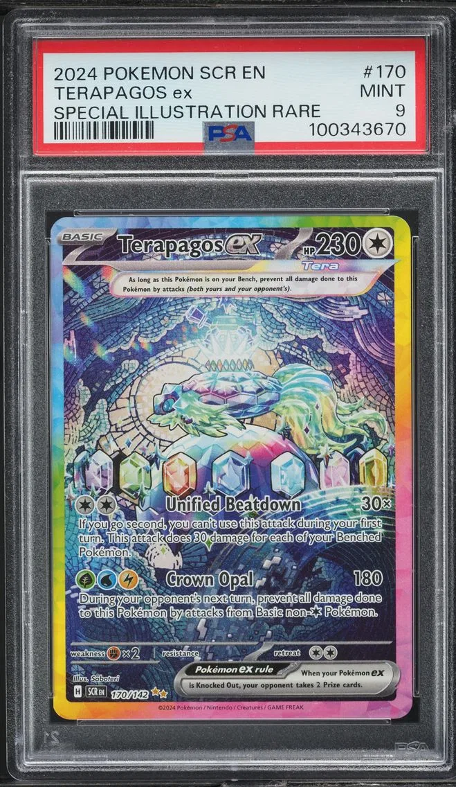 2024 #170 SCARLET & VIOLET STELLAR CROWN SIR TERAPAGOS EX PSA 9 POKEMON