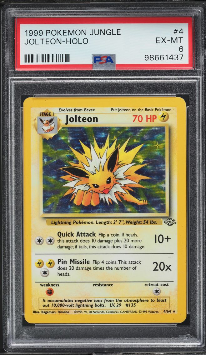 1999 #4 JUNGLE HOLO JOLTEON PSA 6 POKEMON