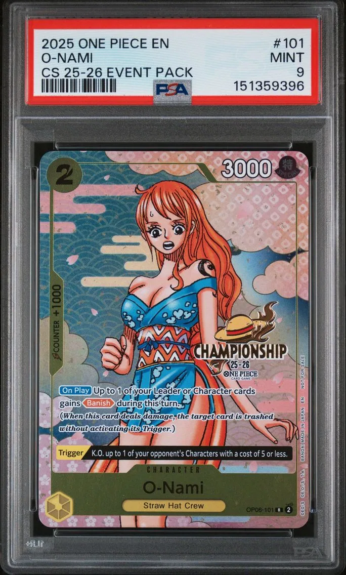 2025 #101 O-Nami PSA 9 One Piece Championship 2025-26 Event Pack