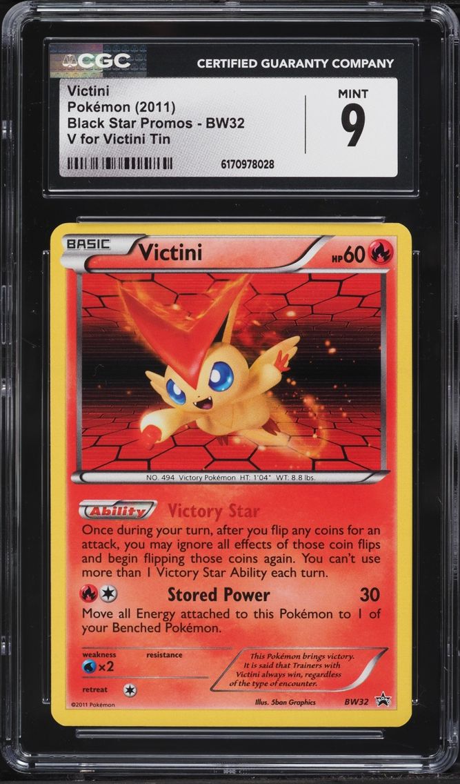 2011 Pokemon Black & White Promo V For Victini #BW32 CGC 9 MINT