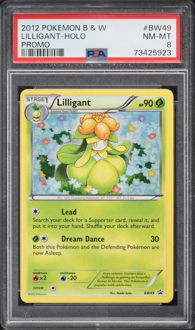 2012 Pokemon Black & White Promo Holo Lilligant #BW49 PSA 8 NM-MT