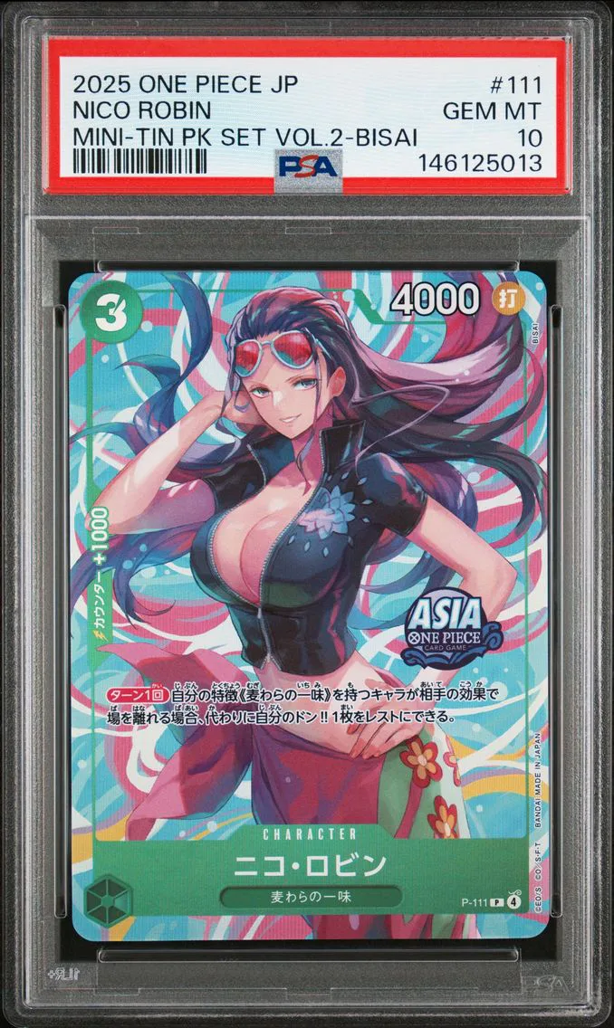 2025 #111 Nico Robin PSA 10 One Piece Japanese Mini-Tin Pack Set Vol.2