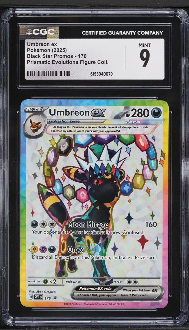 2025 Pokemon SV Promo Prismatic Evolutions Figure Collection Full Art Umbreon EX #176 CGC 9