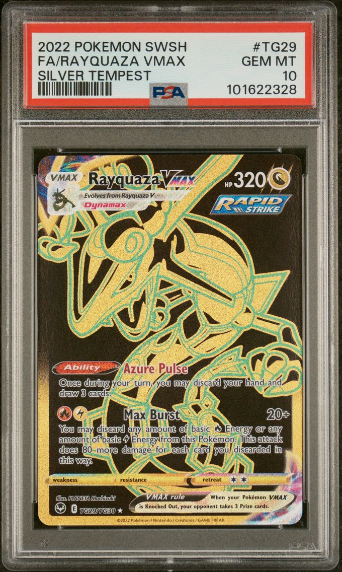 2022 #TG29 Full Art/Rayquaza Vmax PSA 10 Sword & Shield Silver Tempest