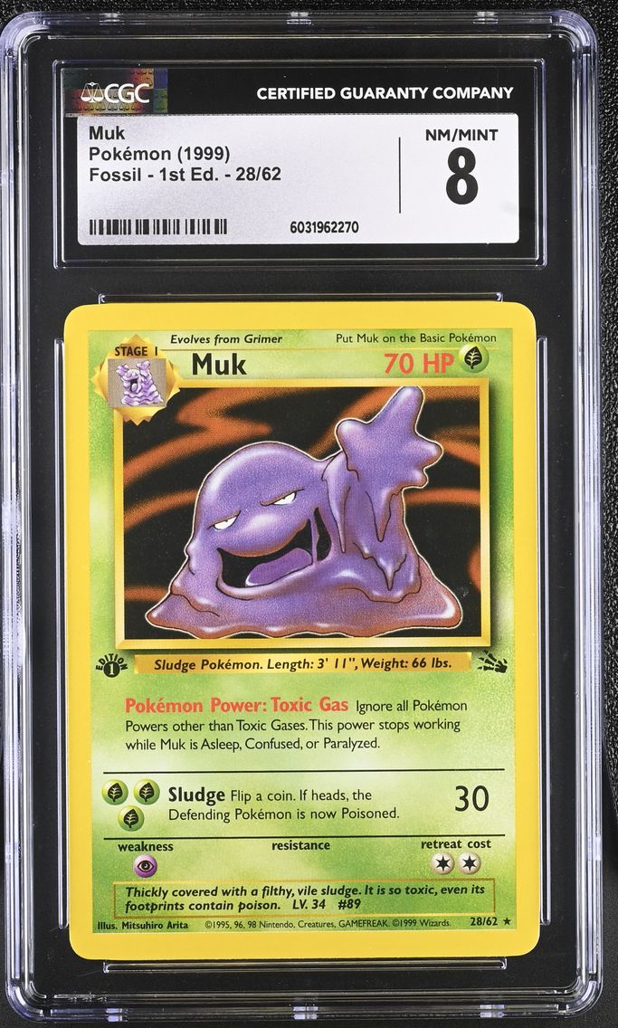 1999 #28 Muk CGC 8 Fossil - 1st Edition - English