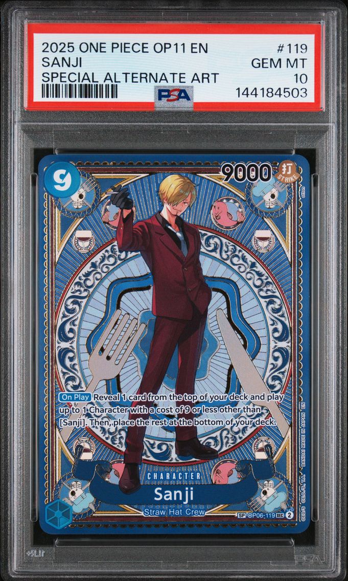 2025 #119 Sanji PSA 10 One Piece OP11-A Fist of Divine Speed