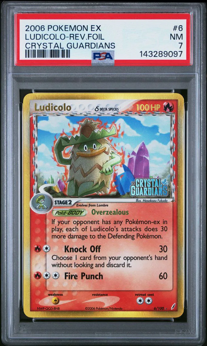 2006 #6 Ludicolo-Reverse Foil PSA 7 EX Crystal Guardians Pokemon