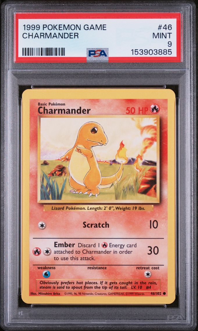 1999 #46 Charmander PSA 9 Game