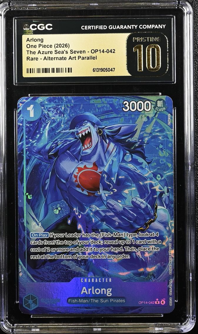 2026 #OP14-042 Arlong CGC 10 Pristine The Azure Sea's Seven (OP14-EB04) - English