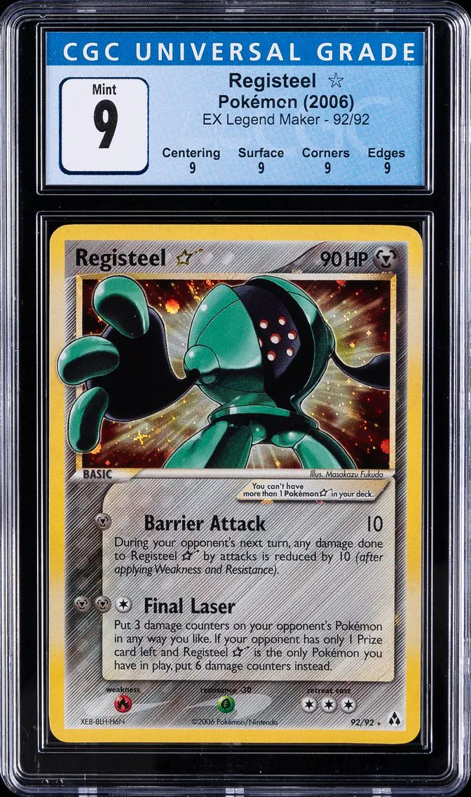 2006 #92 Registeel Gold Star CGC 9 EX Legend Maker - English Pokemon