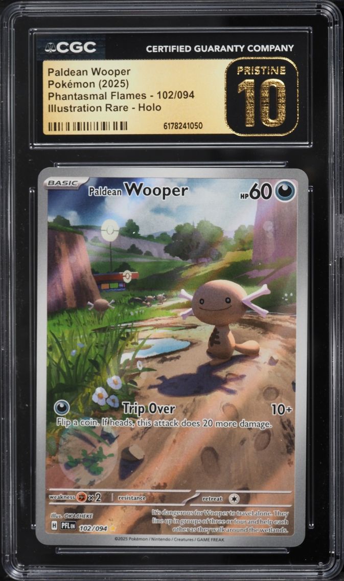 2025 Pokemon Mega Evolution Phantasmal Flames IR Paldean Wooper #102 CGC 10 PRISTINE