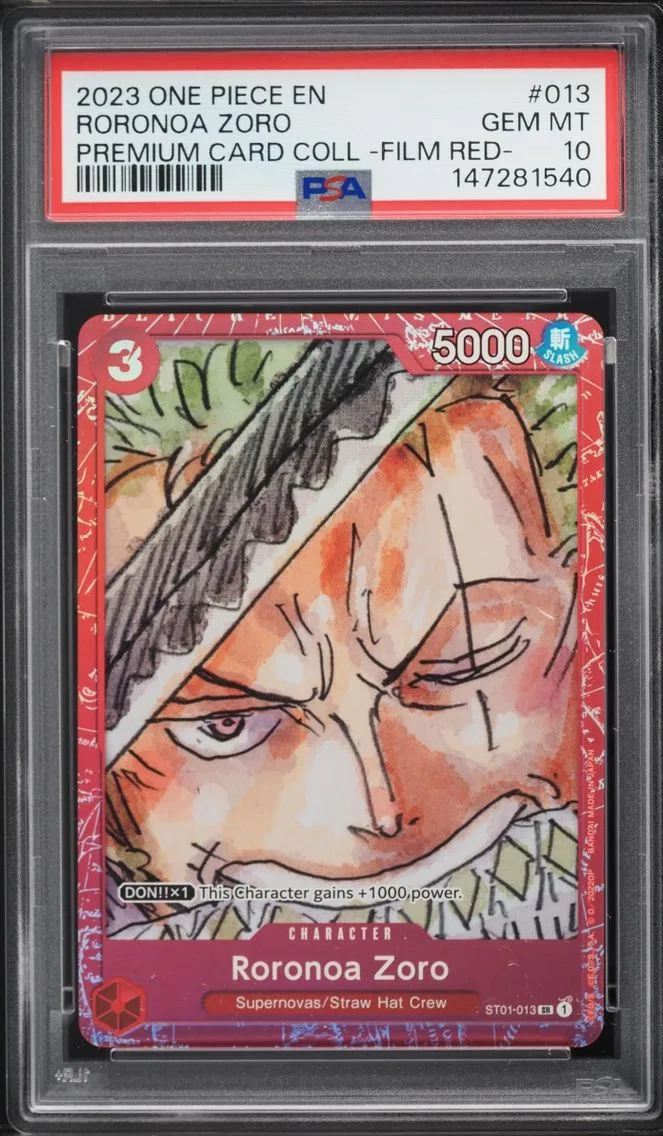 2023 #ST01-013 Roronoa Zoro PSA 10 One Piece Premium Collection Film Red SR