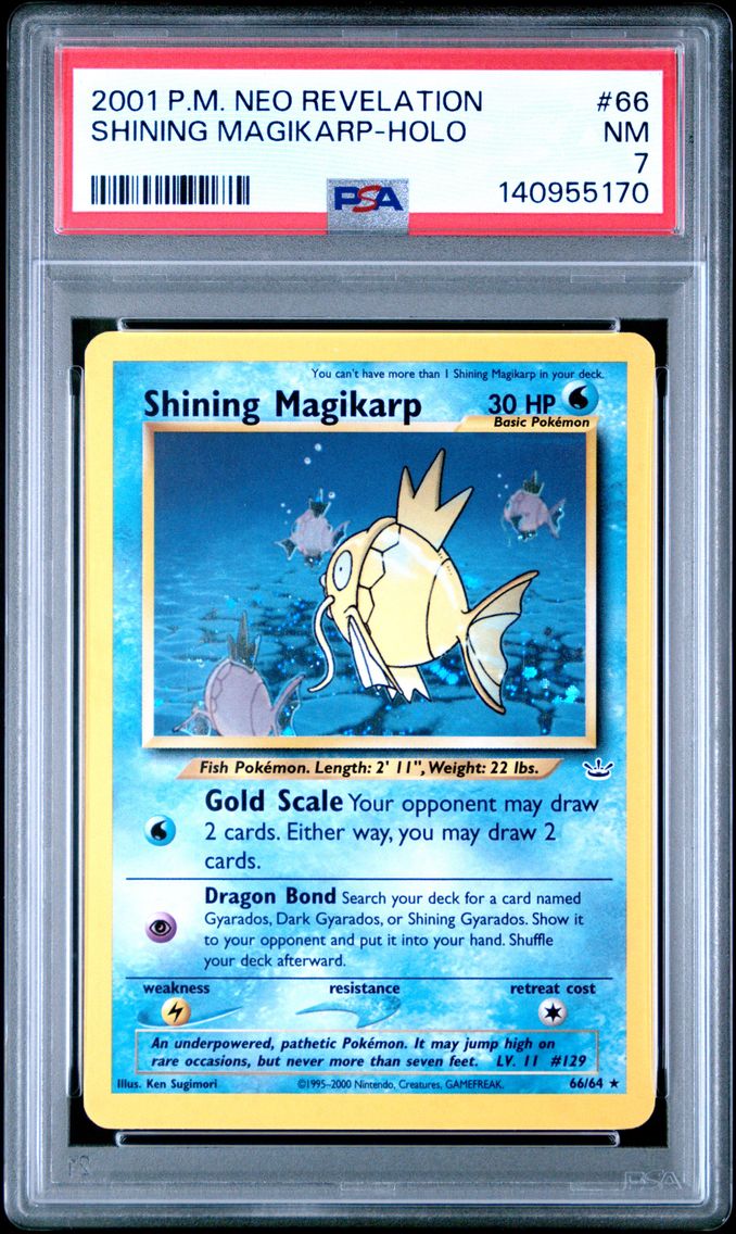 2001 #66 Shining Magikarp-Holo PSA 7 Neo Revelation Pokemon