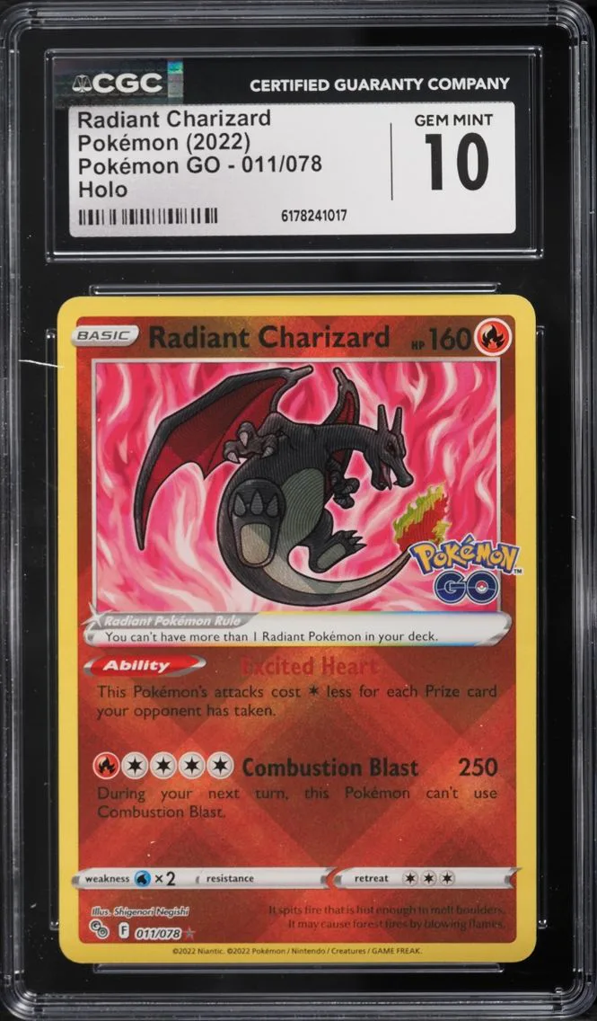 2022 Pokemon Japanese Sword & Shield GO Holo Radiant Charizard #11 CGC 10 GEM MINT