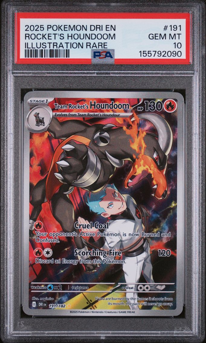 2025 #191 Team Rocket's Houndoom PSA 10 Dri EN-Destined Rivals