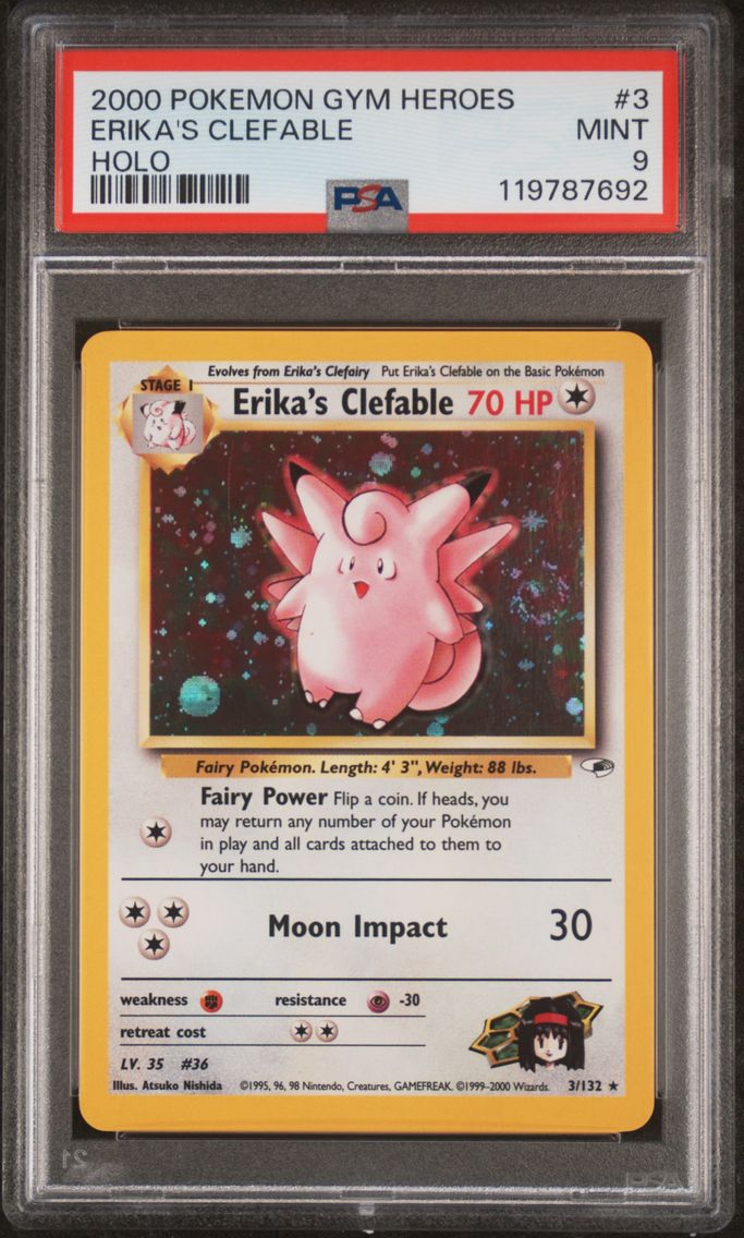 2000 #3 Erika's Clefable PSA 9 Gym Heroes