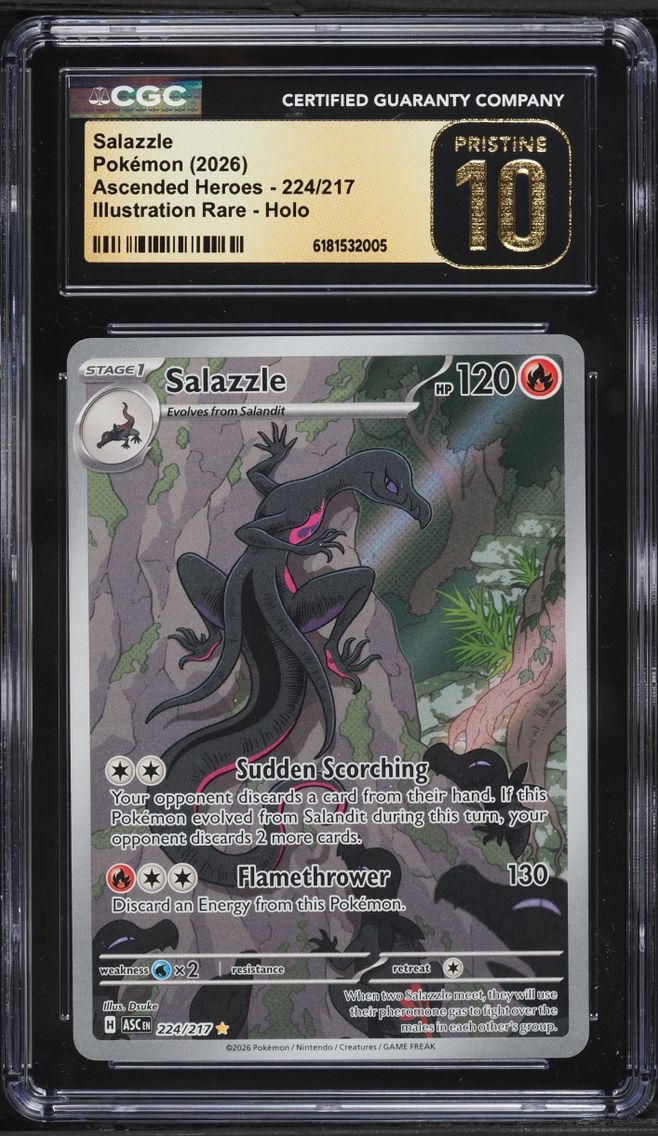 2026 #224 Salazzle CGC 10 Pokemon Mega Evolution Ascended Heroes IR