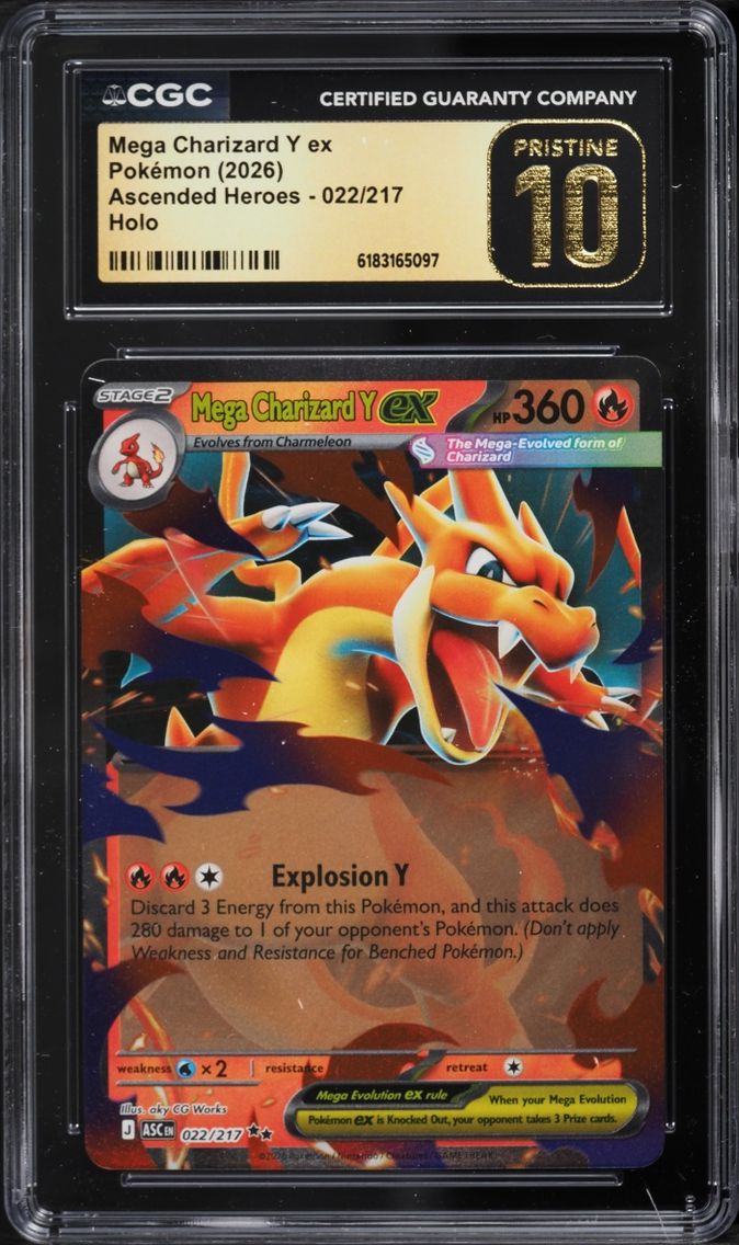2026 Pokemon Mega Evolution Ascended Heroes Holo Mega Charizard Y ex #22 CGC 10 PRISTINE