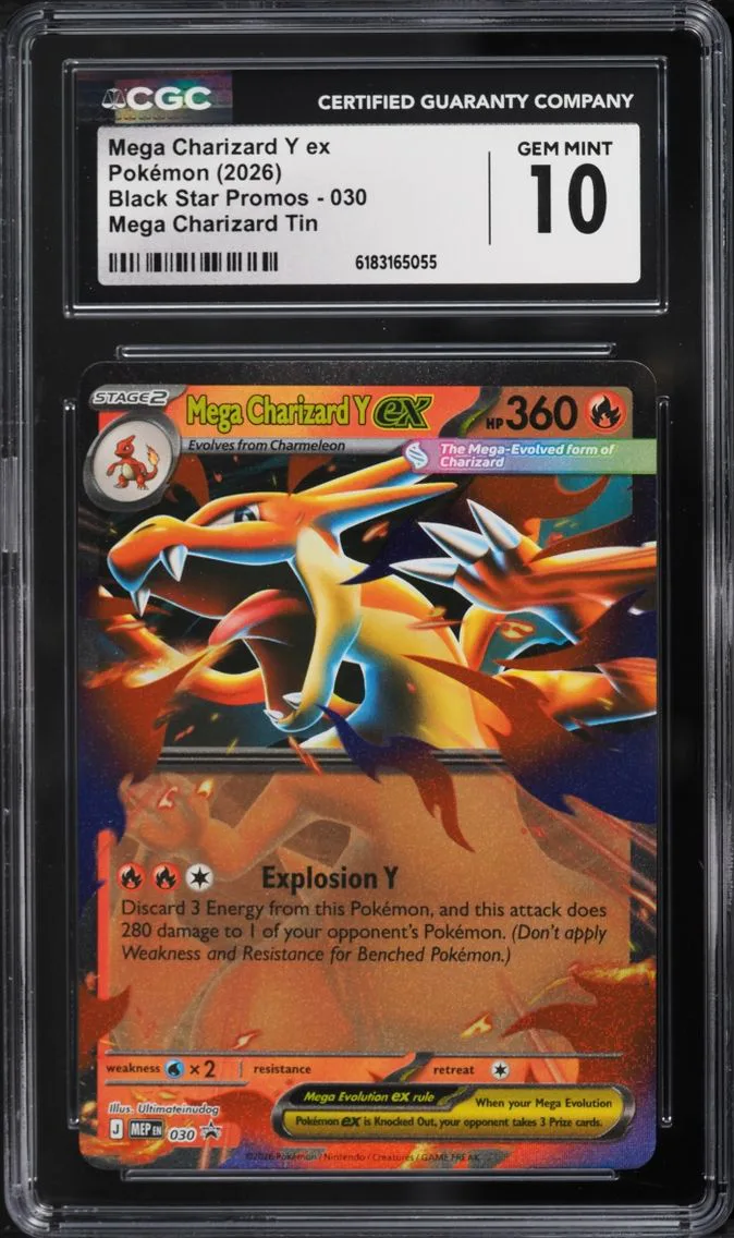 2026 Pokemon Mega Evolution Promo Tin Mega Charizard Y EX #30 CGC 10 GEM MINT