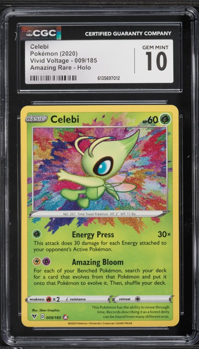 2020 Pokemon Sword & Shield Vivid Voltage Amazing Rare Celebi #9 CGC 10 GEM MINT