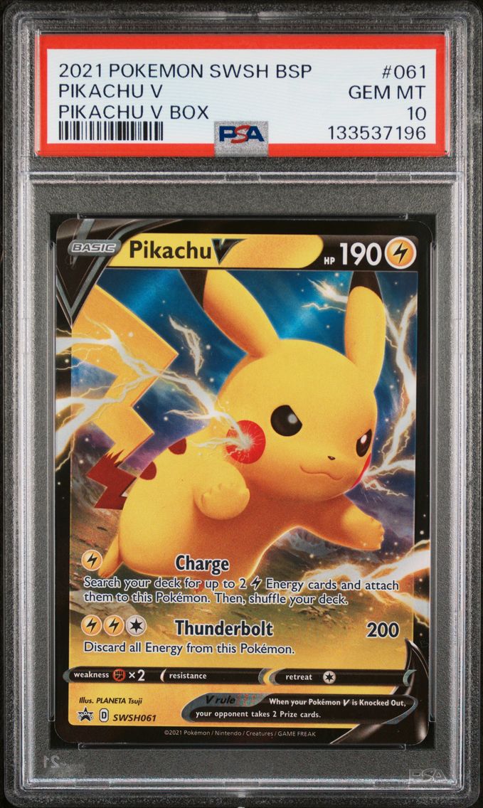 2021 #061 Pikachu V PSA 10 Swsh Black Star Promo Pokemon